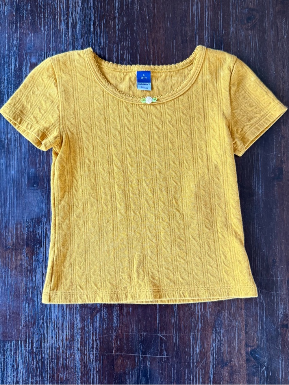 Old Navy Mustard Yellow Short Sleeve Knit Top